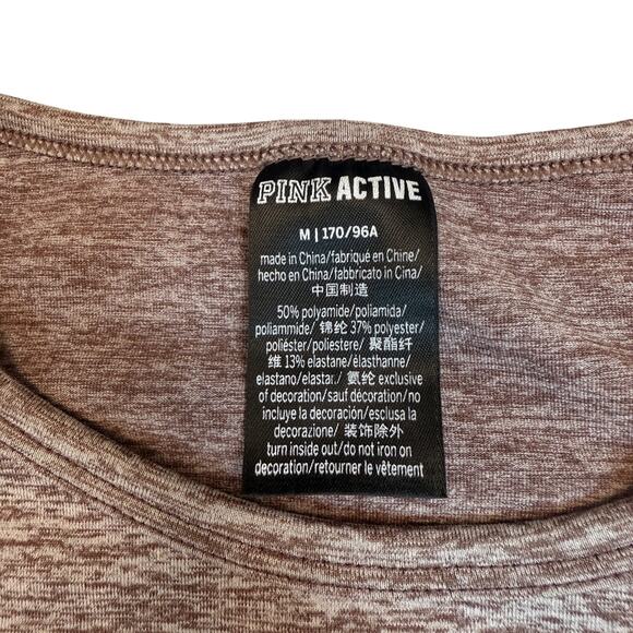 Pink Active Womens Size Medium Workout Longsleeve Crop Top Crossfit Yoga - Picture 3 of 7